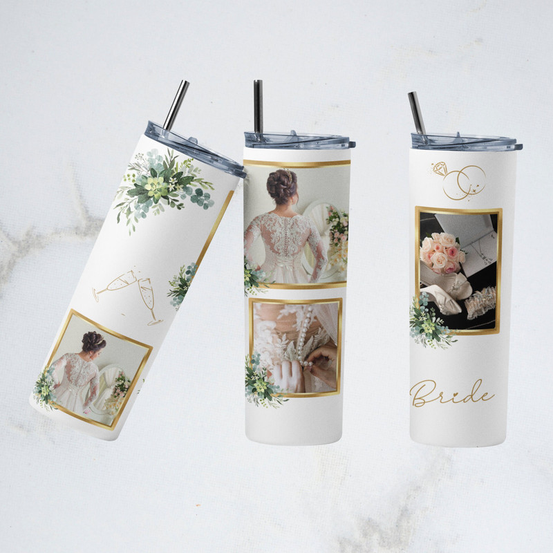 Wedding Photo Tumbler, Wedding Photo Skinny Tumbler.png