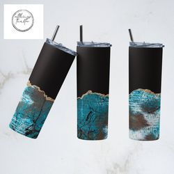 western gold agate tumbler, western gold agate skinny tumbler