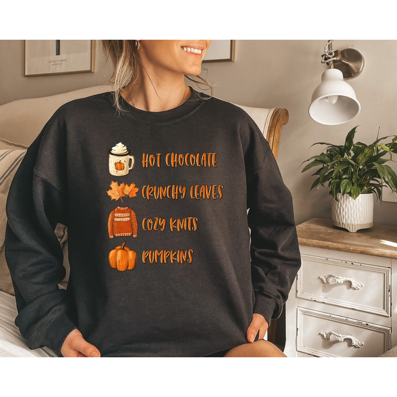Hot Chocolate Crunchy Leaves Cozy Knits Pumpkins Sweatshirt,2022 Happy Thanksgiving Shirt,Retro Thanksgiving Shirt,Cute Fall Shirt,Thankful - 1.jpg