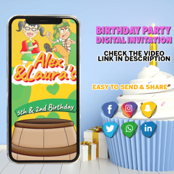 El Chavo birthday Invitiation, Chavo & Chilindrina Birthday invitation, Video Animated Invitation