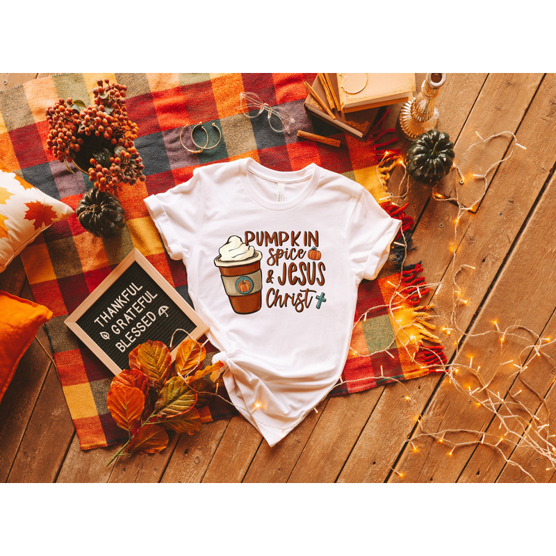 Pumpkin Spice&Jesus Christ Thankful Shirt,Happy Thanksgiving Shirt,Retro Fall Sweatshirt,Comfort Color Fall Tee,Funny Thanksgiving,Cozy Fall - 1.jpg
