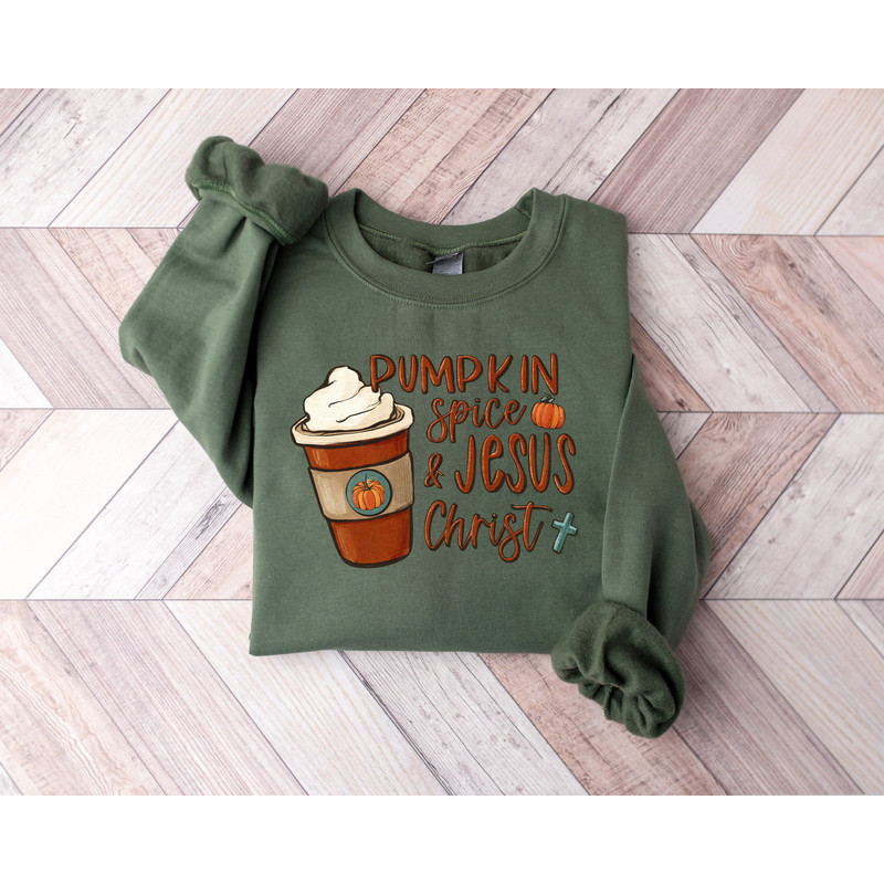 Pumpkin Spice&Jesus Christ Thankful Shirt,Happy Thanksgiving Shirt,Retro Fall Sweatshirt,Comfort Color Fall Tee,Funny Thanksgiving,Cozy Fall - 3.jpg