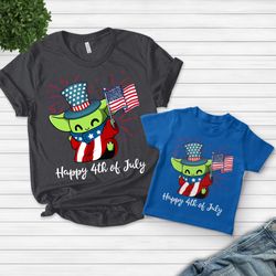 Baby Yoda Happy 4th of July shirt, Patriotic shirt, US flag four of July shirt, Disney trip shirt, Disney 4th of July t-
