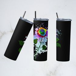 roses flower pink tumbler, skinny tumbler, skinny skinny tumble