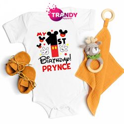 custom my first birthday t-shirt, disney first birthday onesie, baby first birthday outfit, disney baby 1st birthday shi