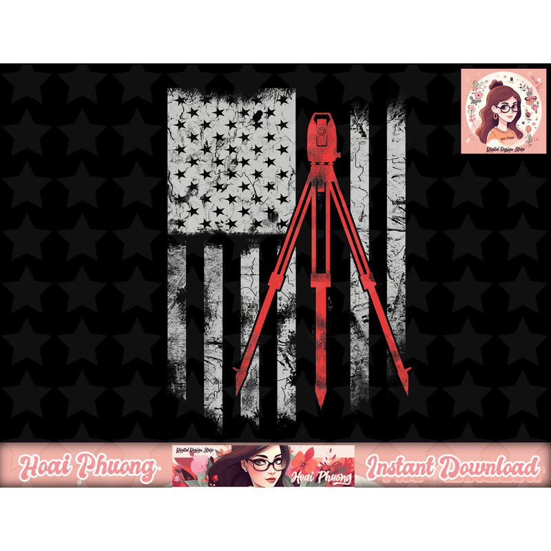 Tripod Survey Flag America 4th July Land Surveyor png, instant download.jpg