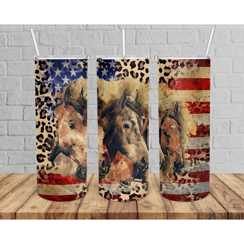 20oz Tumbler Png, Western Horse Tumbler Png, Western Leopard Horse Png, Horse Tumbler Sublimation Design, Tumbler template, Digital Download.jpg
