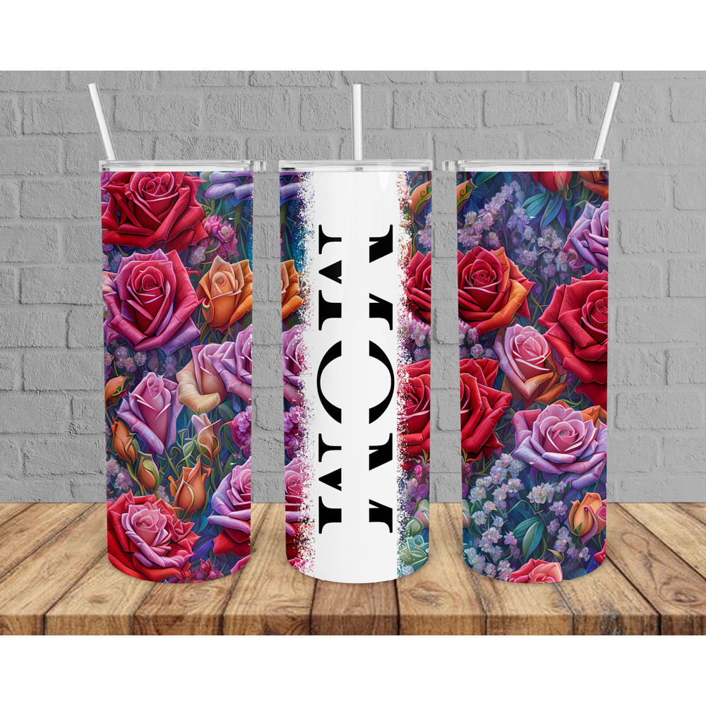 Flower Mom Tumbler Png, 20oz Skinny Tumbler, Mom Tumbler Png, Mothers Day Png, Sublimation Designs, Mother Tumbler Png, Digital Download.jpg
