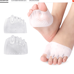 Forefoot Pads Toe Separator Cushion Pad Silicone Pain Relief Shoes Insoles Toe Hallux Valgus Bunion Corrector Gel Pads