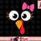 Turkey Face Girl Pink Bow T Shirt Kids Thanksgiving Gift png, instant download.jpg