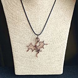 copper pendant 'dragon with rauchtopaz' original gift with smoky quartz