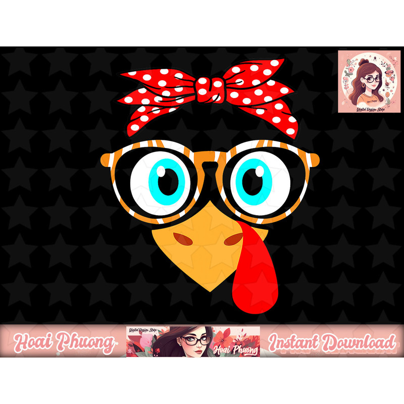 Turkey Face Leopard Print Glasses Thanksgiving Women png, instant download.jpg
