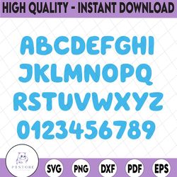 bluey font | bluey full anlpabet svg | bluey svg | bluey birthday | bluey party supplies | bluey birthday |png|eps|dxf|