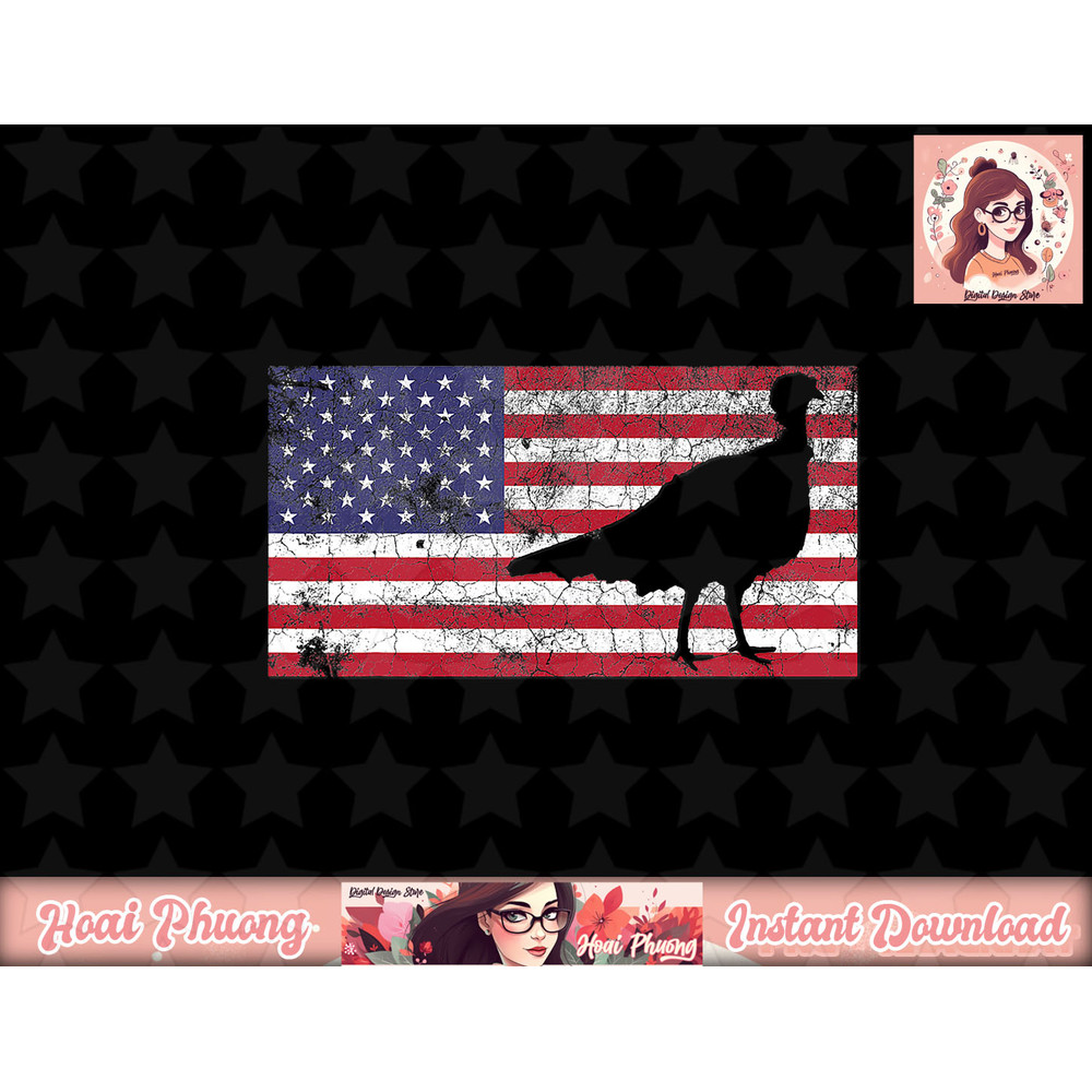 Turkey Hunting T Shirt American Flag USA 4th of July Bird copy.jpg