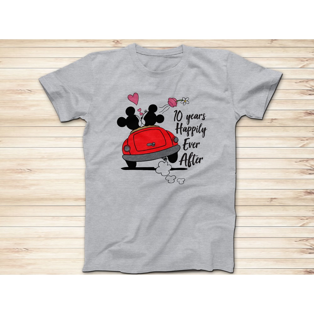 10 Years Happily Ever After Anniversary T-Shirts, Mickey and Minnie Marriage T-Shirts, Disney Custom T-Shirts, Disney Anniversary T-Shirts - 2.jpg