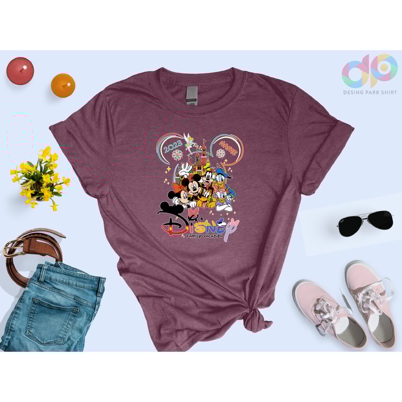 Custom Disneyland Family Vacation, Custom Name Shirt, Family Trip 2023, Mickey and Friends Shirt, Family Matching, Disneyworld Shirt - 7.jpg