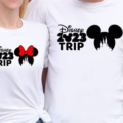disney 2023 trip your family name shirts, mickey and minnie t-shirt, disney couple shirt, disney 2023 trip shirt, disney