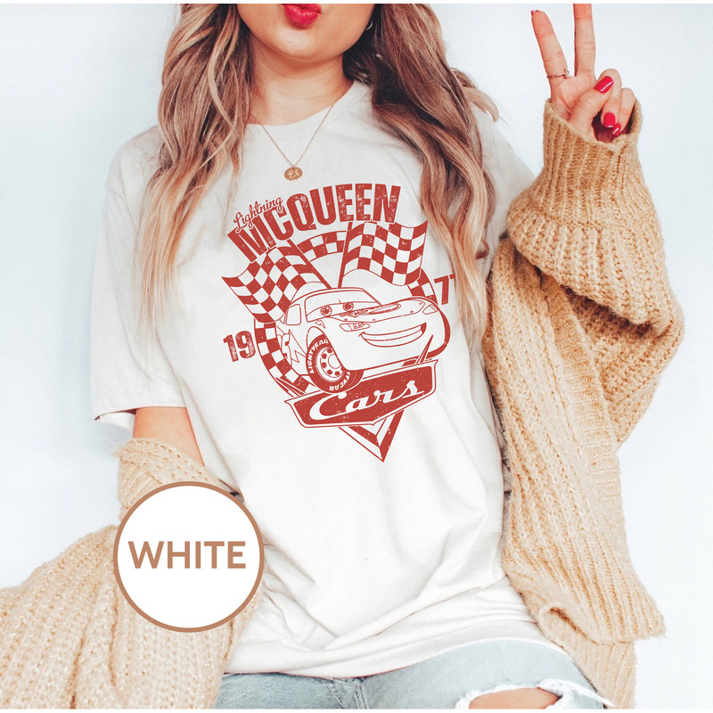 Disney Cars Shirt, Light McQueen Shirt, Car Pixar Shirt, McQueen 1977, Disney Cars Land Shirt, Gift for her, Disneyland Shirt - 4.jpg