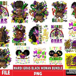 20 file mardi gras black woman bundle png