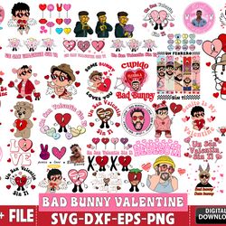 270 file bad bunny valentine svg bundle , valentine day svg bundle, digital download
