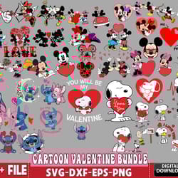 280 file cartoon valentine bundle svg , digital download
