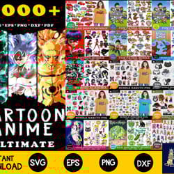 3000 file cartoon anime ultimate bundle svg, digital download
