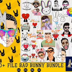 350 file bad bunny bundle svg , digital download