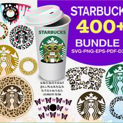 400 file starbucks wrap svg bundle, digital download