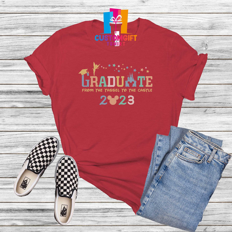 Graduate From The Tassel To The Castle 2023 T-shirt, Disney Graduation Shirt, Mickey Mouse Shirt, Magic Kingdom, Student Shirt, School Shirt - 3.jpg