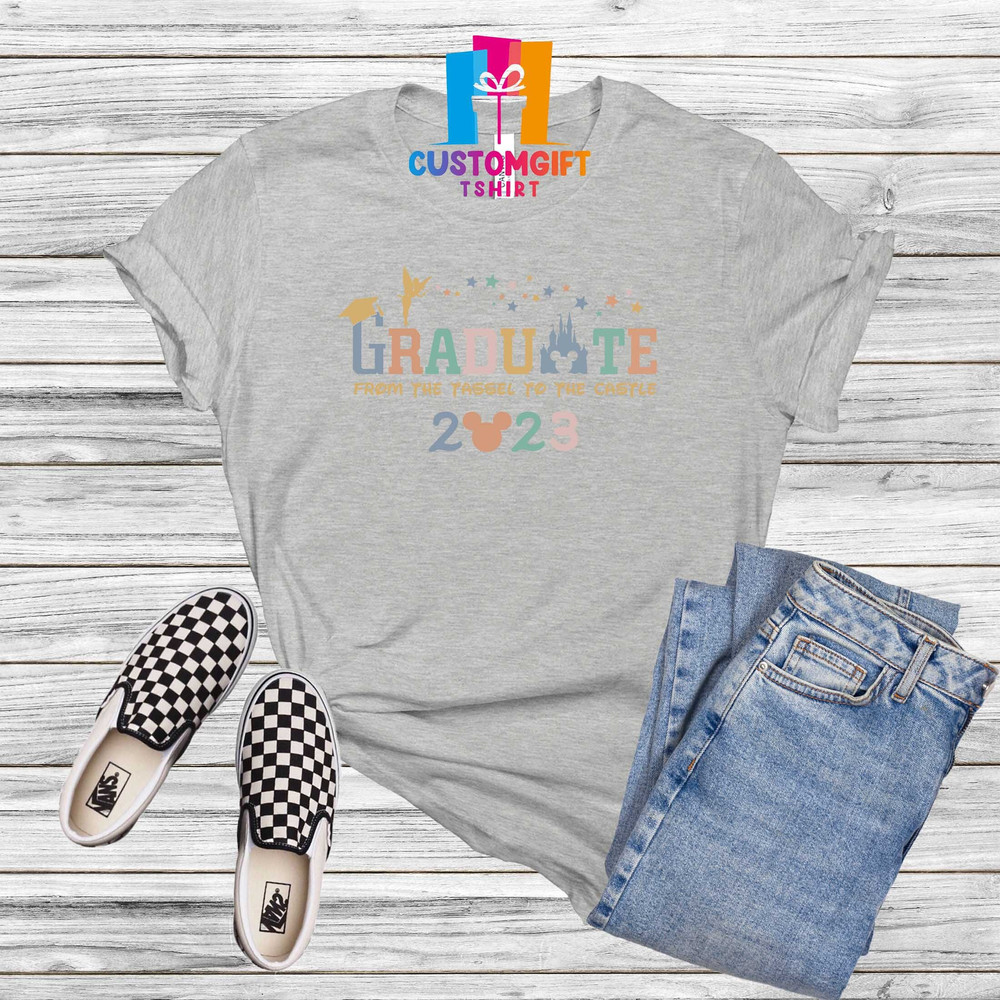 Graduate From The Tassel To The Castle 2023 T-shirt, Disney Graduation Shirt, Mickey Mouse Shirt, Magic Kingdom, Student Shirt, School Shirt - 4.jpg