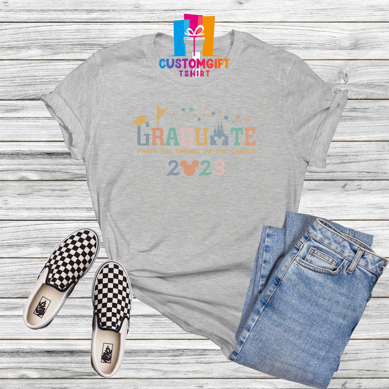 Graduate From The Tassel To The Castle 2023 T-shirt, Disney Graduation Shirt, Mickey Mouse Shirt, Magic Kingdom, Student Shirt, School Shirt - 4.jpg