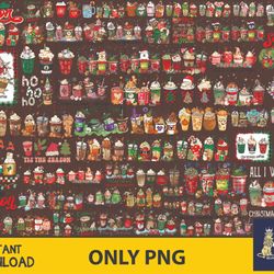 50 file christmas coffee png, digital download