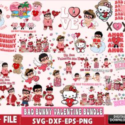 60 file bad bunny valentine bundle svg, digital download