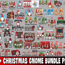 60 file christmas gnome bundle png, digital download