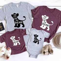 i'm working on my roar t-shirt,  vacation shirt, lion movie, family vacation, family vacation t-shirt, disney kid shirt,
