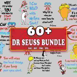 60 file dr seuss bundle svg, digital download