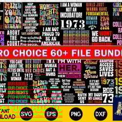 60 file pro choice and roe v wade bundle svg, digital download