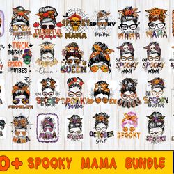 60 file spooky mama bundle png, digital download