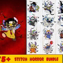 75 file stitch horror svg, digital download