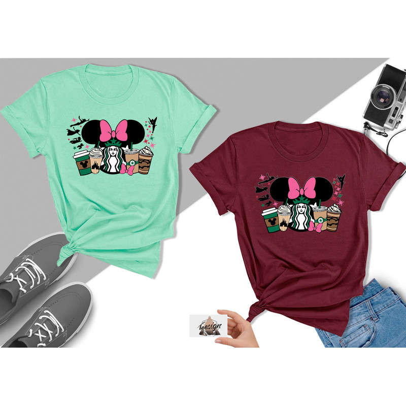 Minnie Starbucks Coffee Shirt, Disney Coffee Latte Tee, Disney Tinker Bell Shirt, Disney Girls Shirt, Mickey Ears Shirt, Disney Matching Tee - 3.jpg