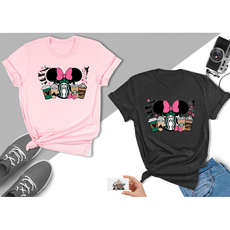 Minnie Starbucks Coffee Shirt, Disney Coffee Latte Tee, Disney Tinker Bell Shirt, Disney Girls Shirt, Mickey Ears Shirt, Disney Matching Tee - 4.jpg