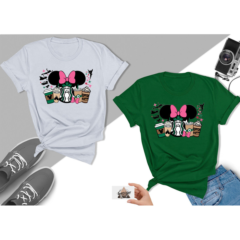 Minnie Starbucks Coffee Shirt, Disney Coffee Latte Tee, Disney Tinker Bell Shirt, Disney Girls Shirt, Mickey Ears Shirt, Disney Matching Tee - 5.jpg