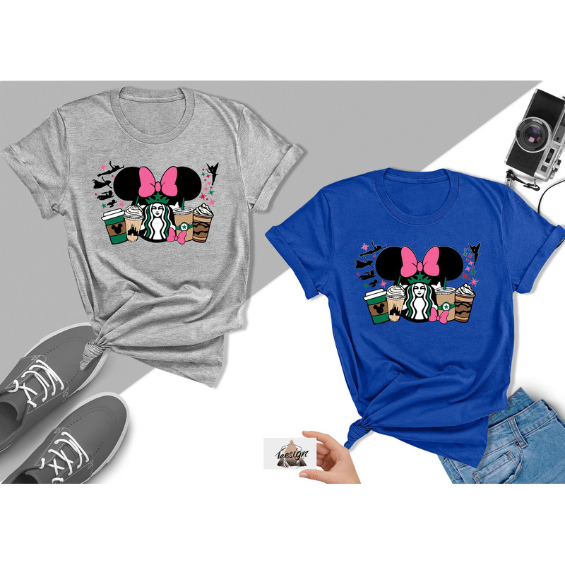 Minnie Starbucks Coffee Shirt, Disney Coffee Latte Tee, Disney Tinker Bell Shirt, Disney Girls Shirt, Mickey Ears Shirt, Disney Matching Tee - 6.jpg