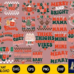 90 file christmast retro svg, digital download
