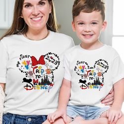 my first trip to disney 2023 shirt, disney couple t-shirt, disney trip shirt, disney family vacation t-shirts, disneylan