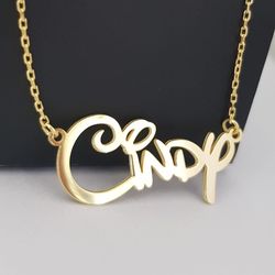 necklace with disney font,disney font name necklace,gold disney name necklace,disne gift,birthday gift