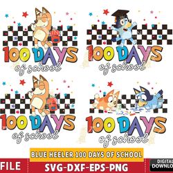 blue heeler 100 days of school svg, back to school svg, digital download