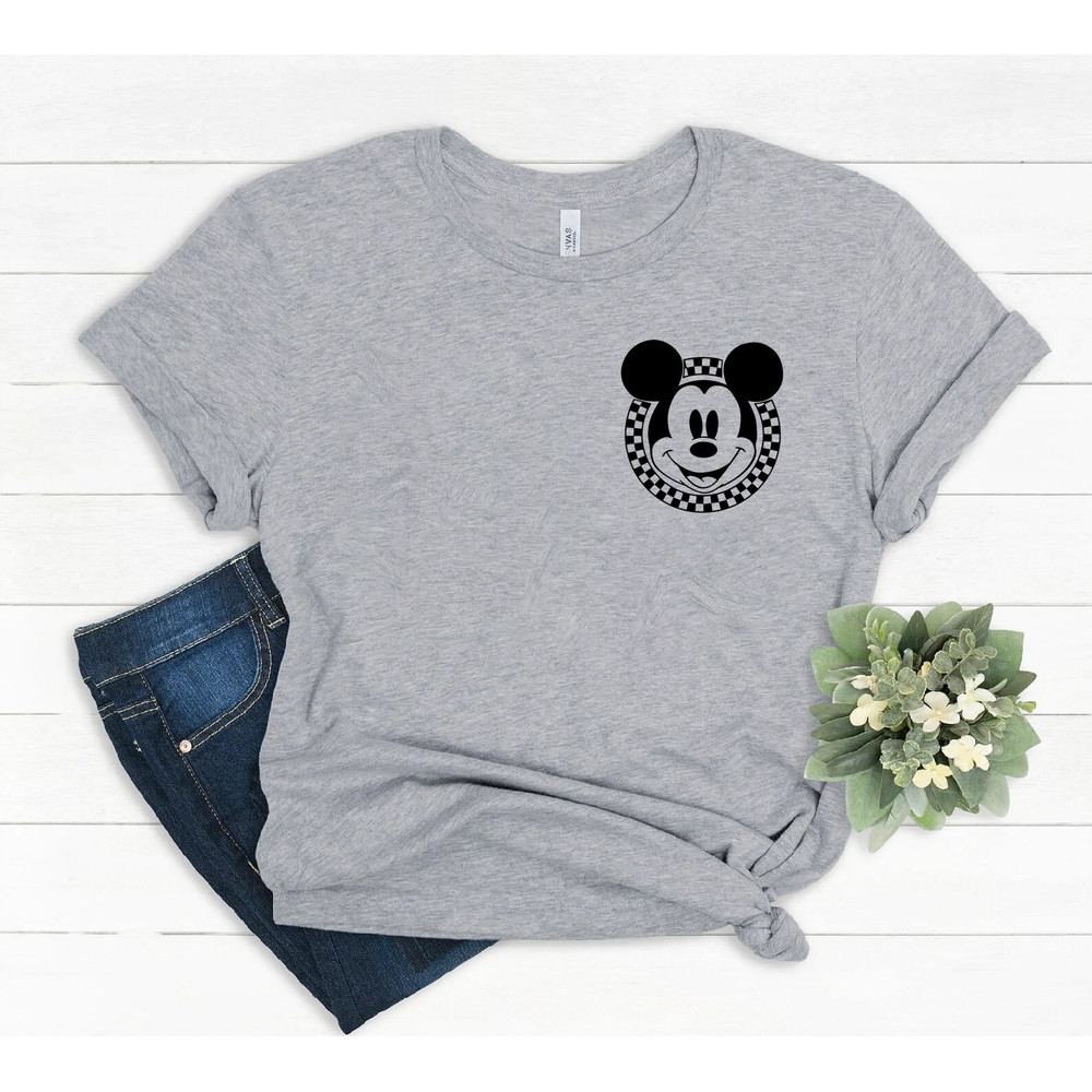 Retro Disney Pocket Size Print Shirts, Mickey Checkered Shirt, Retro Disney Shirts, Disney Shirts Women, Disney Family Shirts, Minnie Mouse - 3.jpg