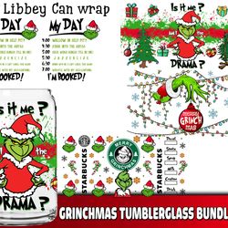grinchmas tumblerglass bundle png, digital download