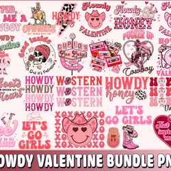 howdy valentine bundle png, digital download